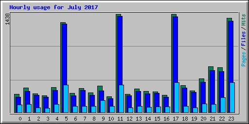 Hourly usage for July 2017